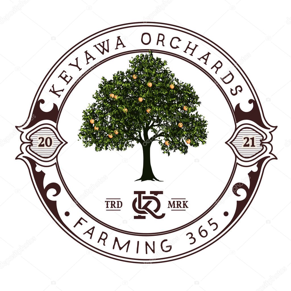 Orchards farm logo design template