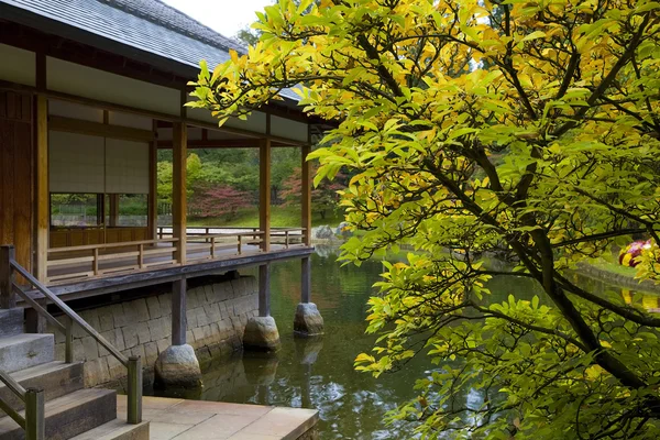 일본 정원, hasselt, 벨기에 있는 찻집 — 스톡 사진