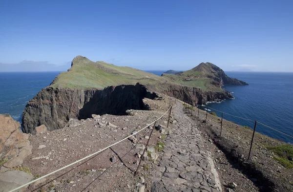 Dangerous footpath on the Madeira — Stock Photo, Image