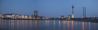 Night panorama of Dusseldorf clipart