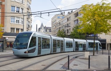Modern tram in Valenciennes clipart