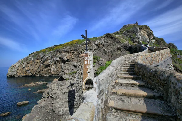 San juan de gaztelugatxe giden yol — Stok fotoğraf