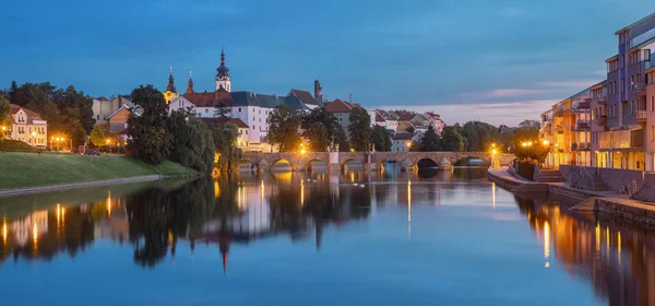Panorama Písku Staré Město Soumraku Česko — Stock fotografie