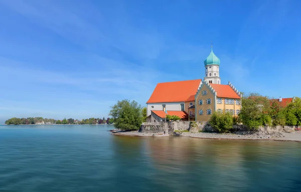 Церковь Святого Георга Берегу Озера Констанция Бодензе Вассербурге Германия — стоковое фото