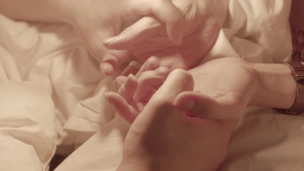 Tieni le mani in mano agli innamorati. Sentono sensazioni piacevoli da contatto. — Video Stock