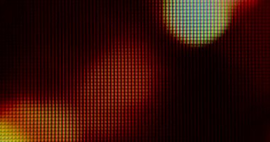 Sıcak renkli soyut noktalar hareketi. Film arkaplan sunum şablonu.