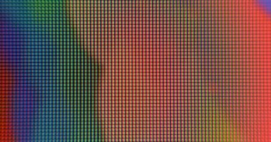 Piksel ekranında yavaş çekim gökkuşağı rengi. Dinamik arkaplan.