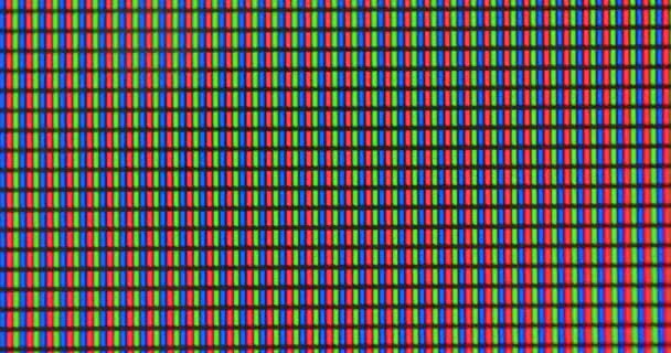Вспышка пикселей монитора при нарушении сигнала в форме мигания интенсивности приветствия — стоковое видео