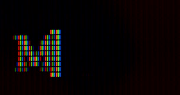 La parola maschio è scritta in pixel sul monitor. RGB rendering dei caratteri. — Video Stock