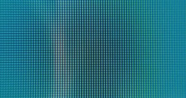 Monitör piksellerinde renk etkisi. Turkuaz renkli çizgilerin düzgün hareketi