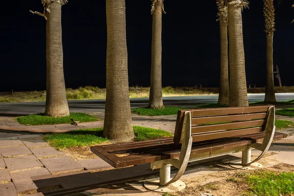 Bench alone in the night — Stock Photo, Image