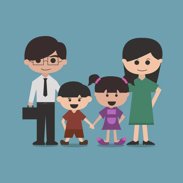 Heureux famille dessin animé personnage vecteur — Image vectorielle