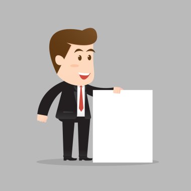 İşadamı boş tabelayı tutuyor