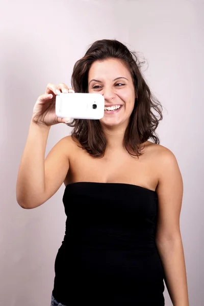 Girl with Phone — Stock Photo, Image