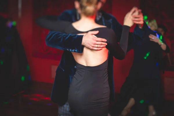 Casais Dançando Tradicional Latina Milonga Dança Argentina Salão Baile Tango — Fotografia de Stock