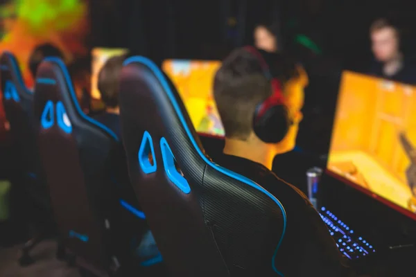 Cyber Sport Sports Tournament Team Professional Gamers Close Gamer Hands — Stock Photo, Image