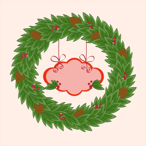 Corona de Navidad — Vector de stock