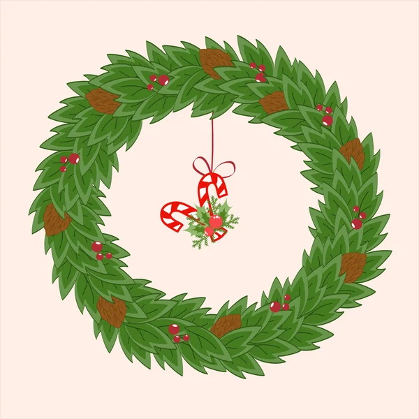 Christmas wreath — Stock Vector