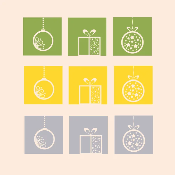 Conjunto de decoraciones navideñas — Vector de stock