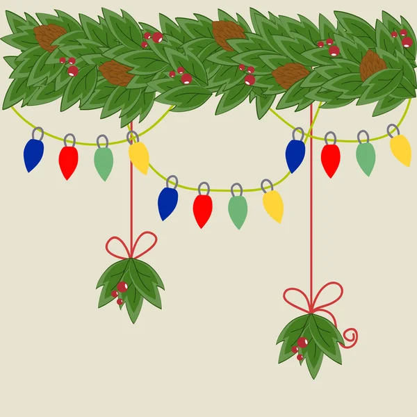 Christmas decorations hanging — Stock Vector