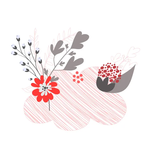 Çiçekli pembe vcetor kartı — Stok Vektör