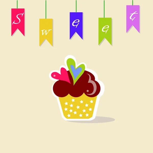 Sweet Cupcake — Stock Vector