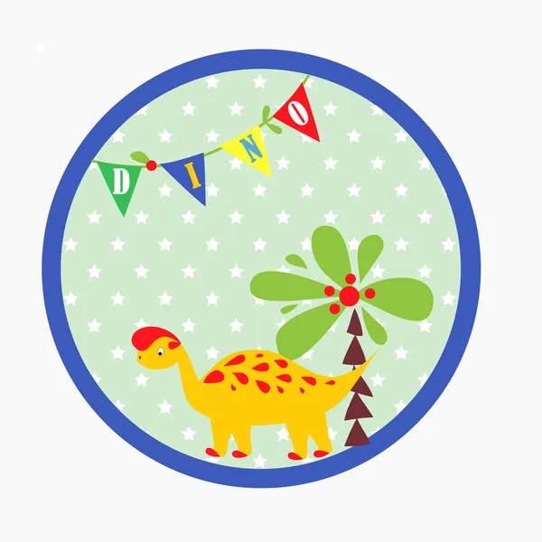 Baby card with cute dinosaur — Stock Vector
