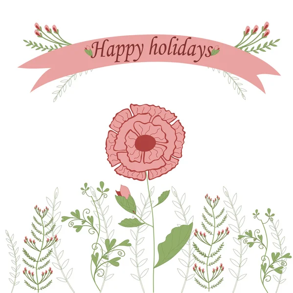 お祝い設計のための花のフレーム — ストックベクタ