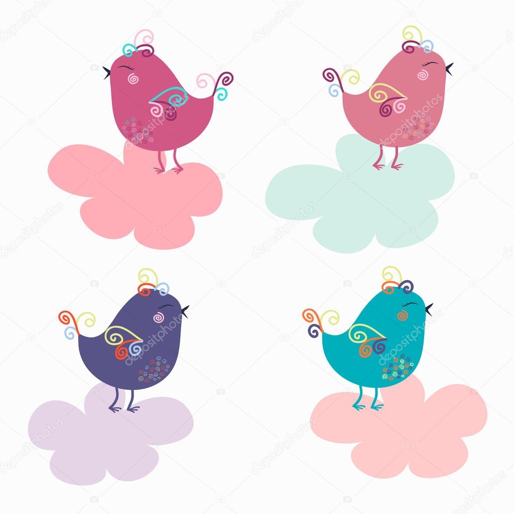 Fumetto illustrazione vettoriale di uccelli per bambini — Vettoriale Stock