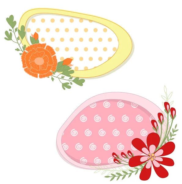 Bright stickers with flowers in vector. — Stock Vector