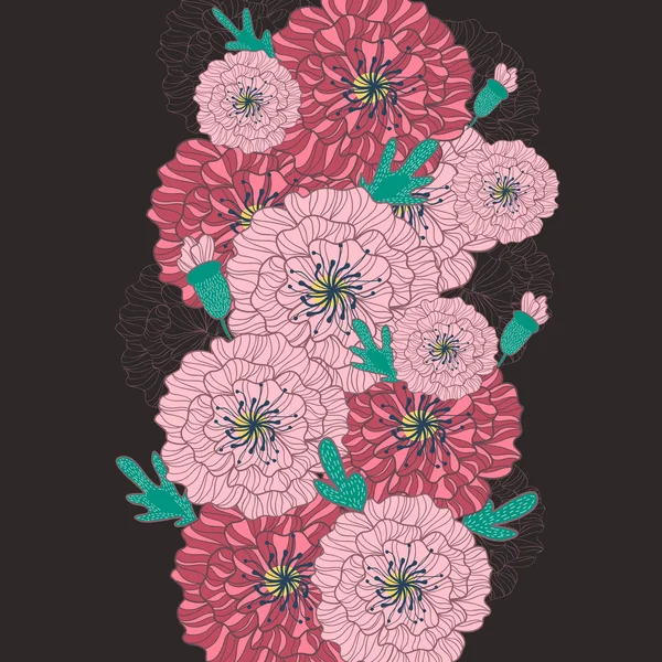 Fondo de amapolas en estilo retro . — Archivo Imágenes Vectoriales