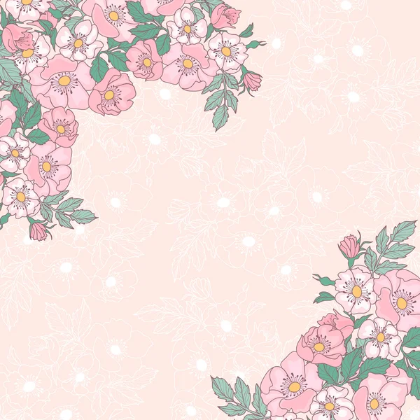 Fundo retro com flores de maçã — Vetor de Stock