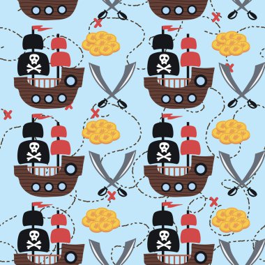 karikatür korsanlar. vektör çizim