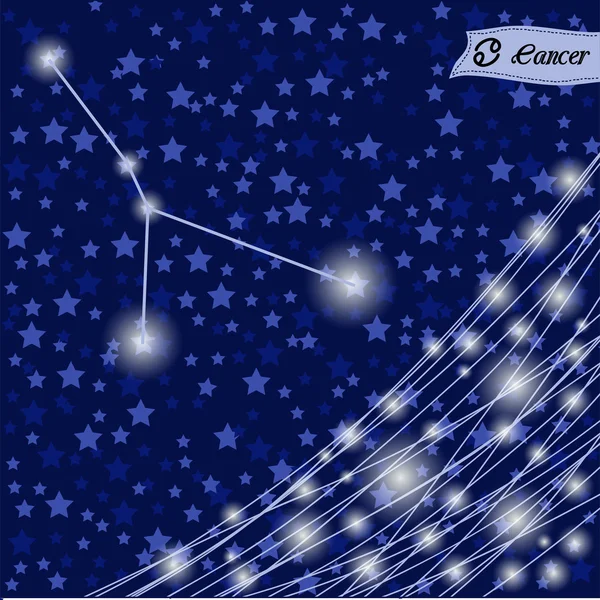 Cancer signe du zodiaque de l'étoile brillante — Image vectorielle