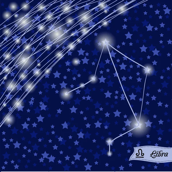 Libra stjärntecken av ljusa stjärnorna — Stock vektor