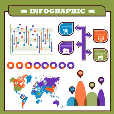 İşletme ve istatistik için Infographics unsurları. vektör