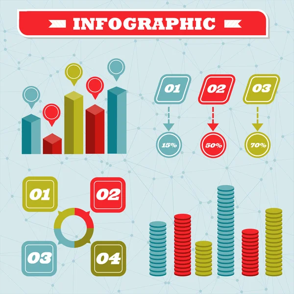 Prvky Infographics pro podnikání a statistiky. vektor — Stockový vektor