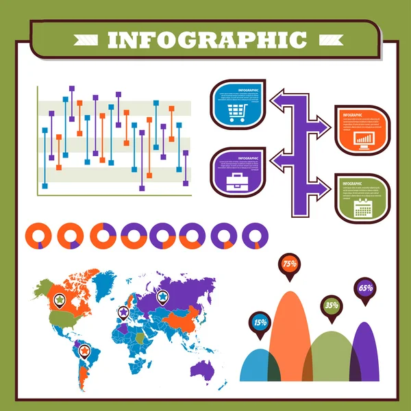 Elementos de infográficos para negócios e estatísticas. vetor — Vetor de Stock