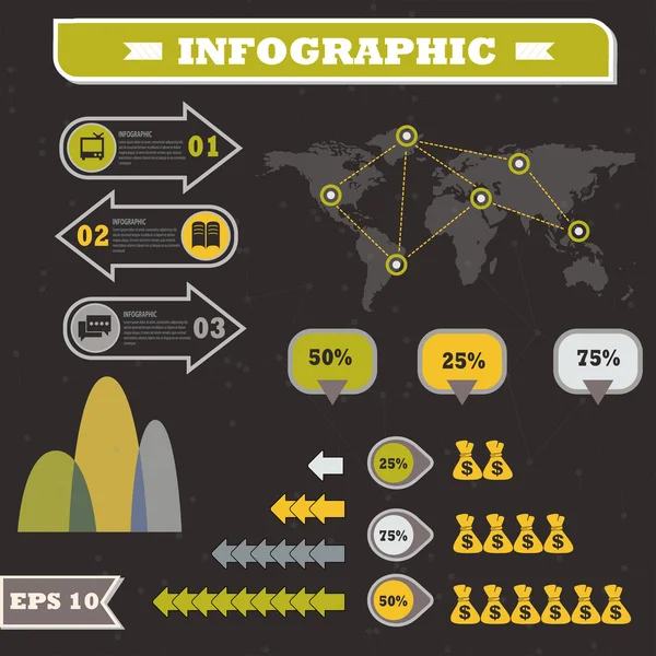 Prvky Infographics pro podnikání a statistiky. vektor — Stockový vektor
