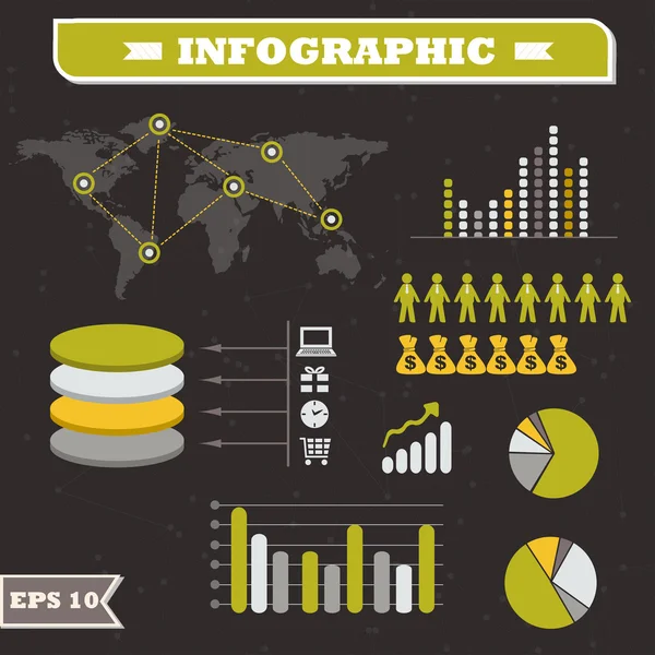 Elementi di infografica per imprese e statistiche. vettore — Vettoriale Stock