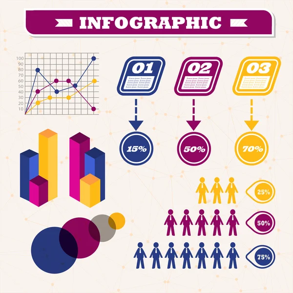 Elementos de infográficos para negócios e estatísticas. vetor — Vetor de Stock