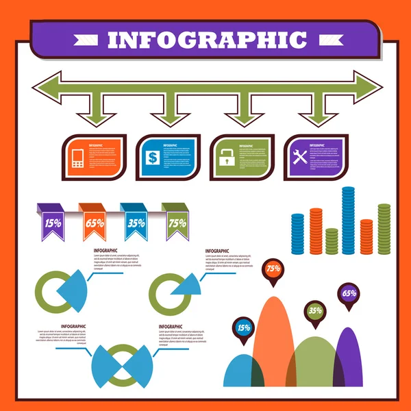 Elements of infographics for business and statistics. vector — Stock Vector