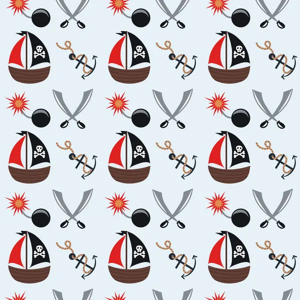 Seamless pattern cartoon pirates. vector illustration — Stock Vector