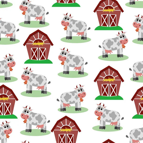 Seamless pattern with a farm. vector illustration — Stock Vector