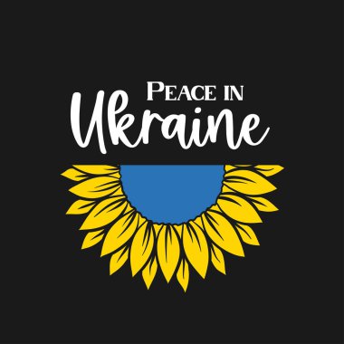 Ukrayna 'yı destekleyin. Ukrayna barış konsepti için dua edin. Mavi ve sarı bayrak simgesi