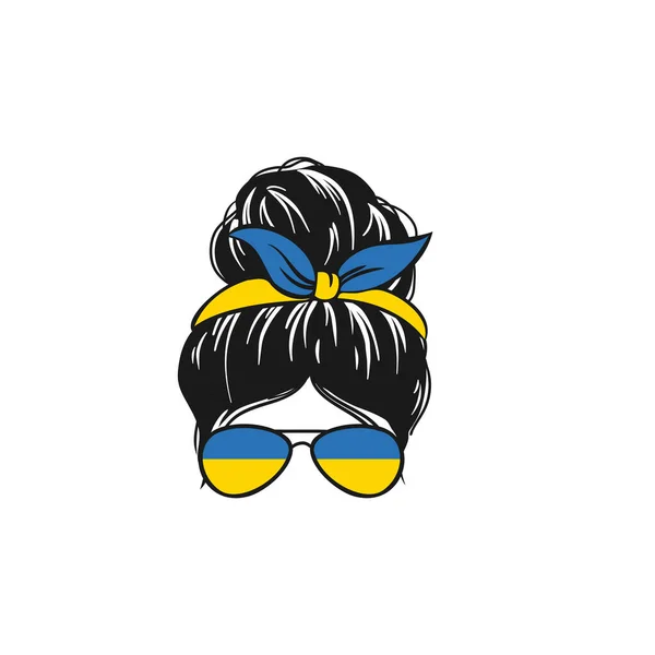 ウクライナを支援する。ウクライナの平和の概念図のために祈る。青と黄色の旗のアイコン — ストックベクタ
