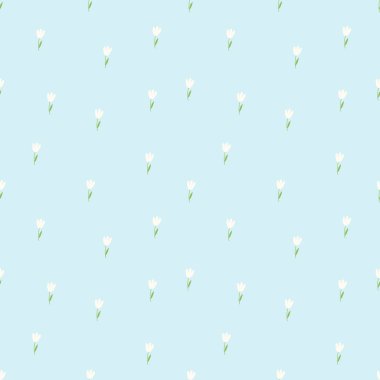 Şirin kawaii yaz çiçeği dikişsiz desen. Çocuk çizgi film karakteri vektör çizimi