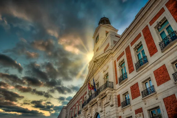 Building Puerta Del Sol Correos Street Madrid Spain — Foto Stock
