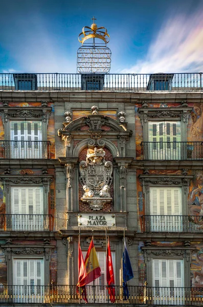 Detalhe Fachada Casa Panaderia Plaza Mayor Madrid Espanha — Fotografia de Stock