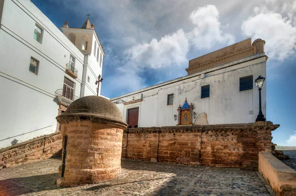 Fray Feliz Square Church Santa Cruz Old Cathedral Cadiz Andalusia — Fotografia de Stock